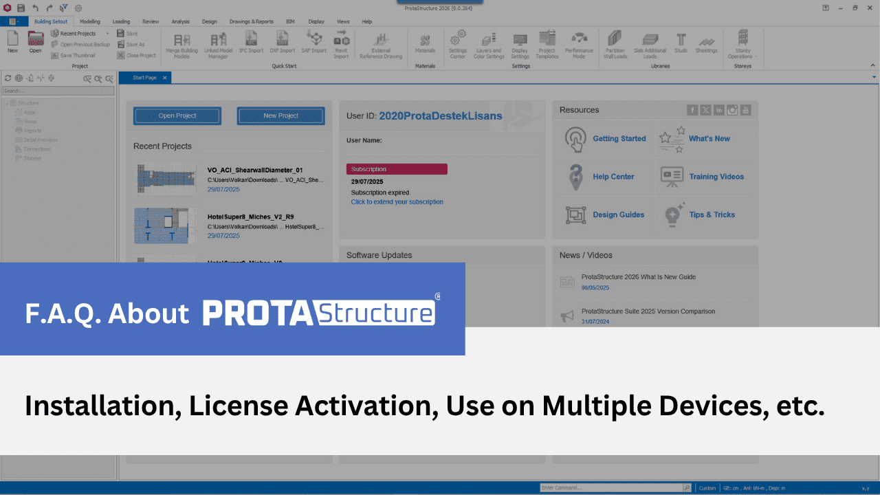 Frequently asked questions about ProtaStructure Suite installation and license activation video thumbnail